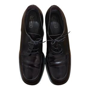 Coach Women’s Dark Brown Burgundy Leather Lace Up Oxfords